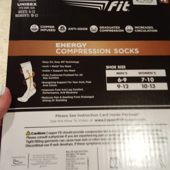 CCO FLASH SALE DISCOUNTED SHIPPIN✔NIB Copper Fit 2 pack energy compression socks - Picture 5 of 5